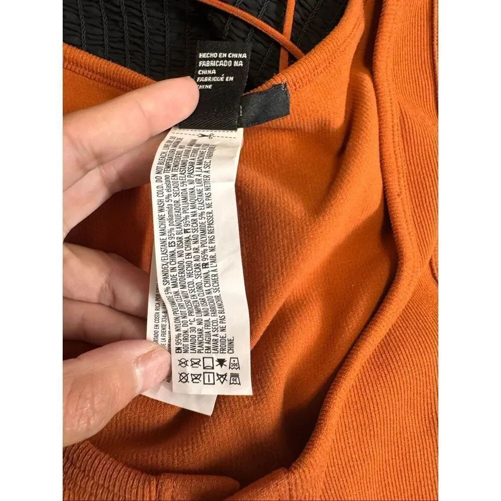 Forever 21 Rust Orange Lace-Up Front Tank Top Women’s Size S/M - Picture 4 of 8
